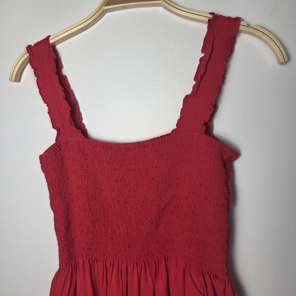 Elodie Red Smocked Peplum Tank Top - Picture 11 of 12